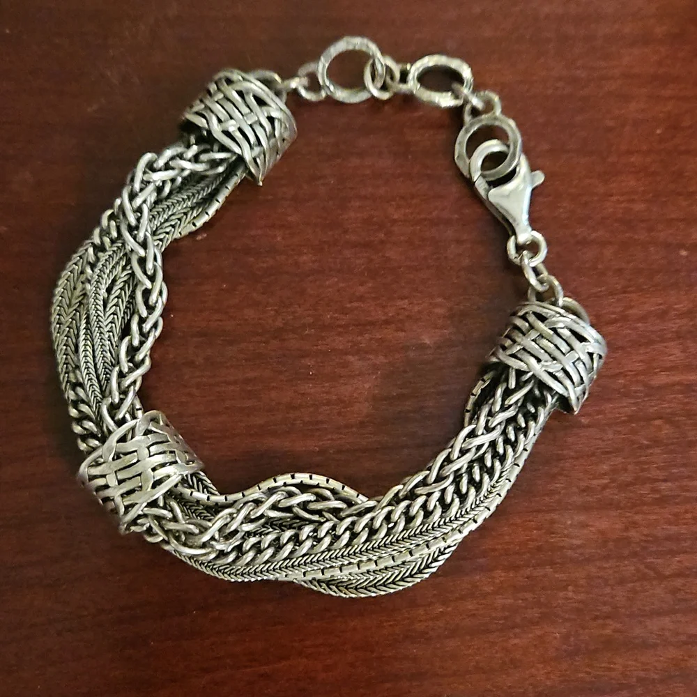Silpada Sterling Silver Multi-Chain Woven Bracelet - Picture 4 of 4